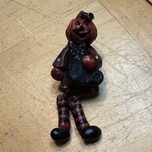 Vintage Jack O Lantern Cat Pumpkin Brooch Pin Resin Blossom Bucket Halloween